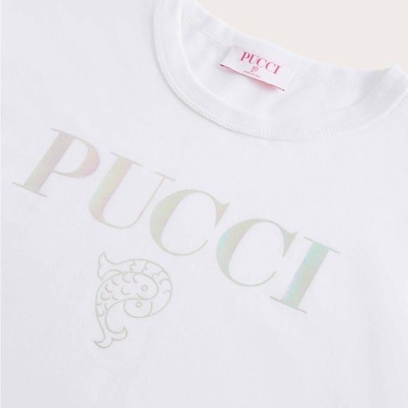 NEW PUCCI LOGO-PRINT COTTON T-SHIRT - Picture 3 of 7